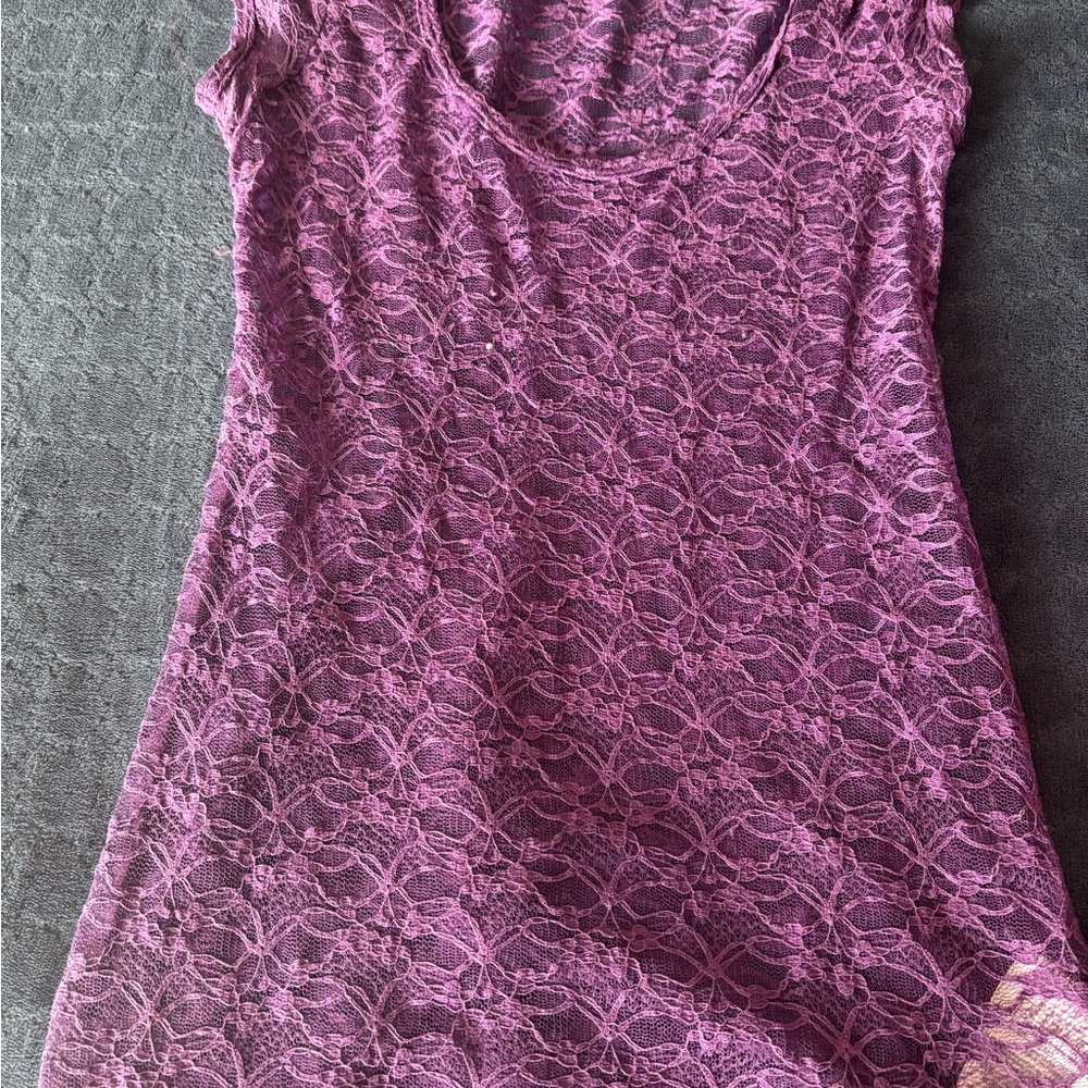 Guess Purple Lace Sleeveless Top